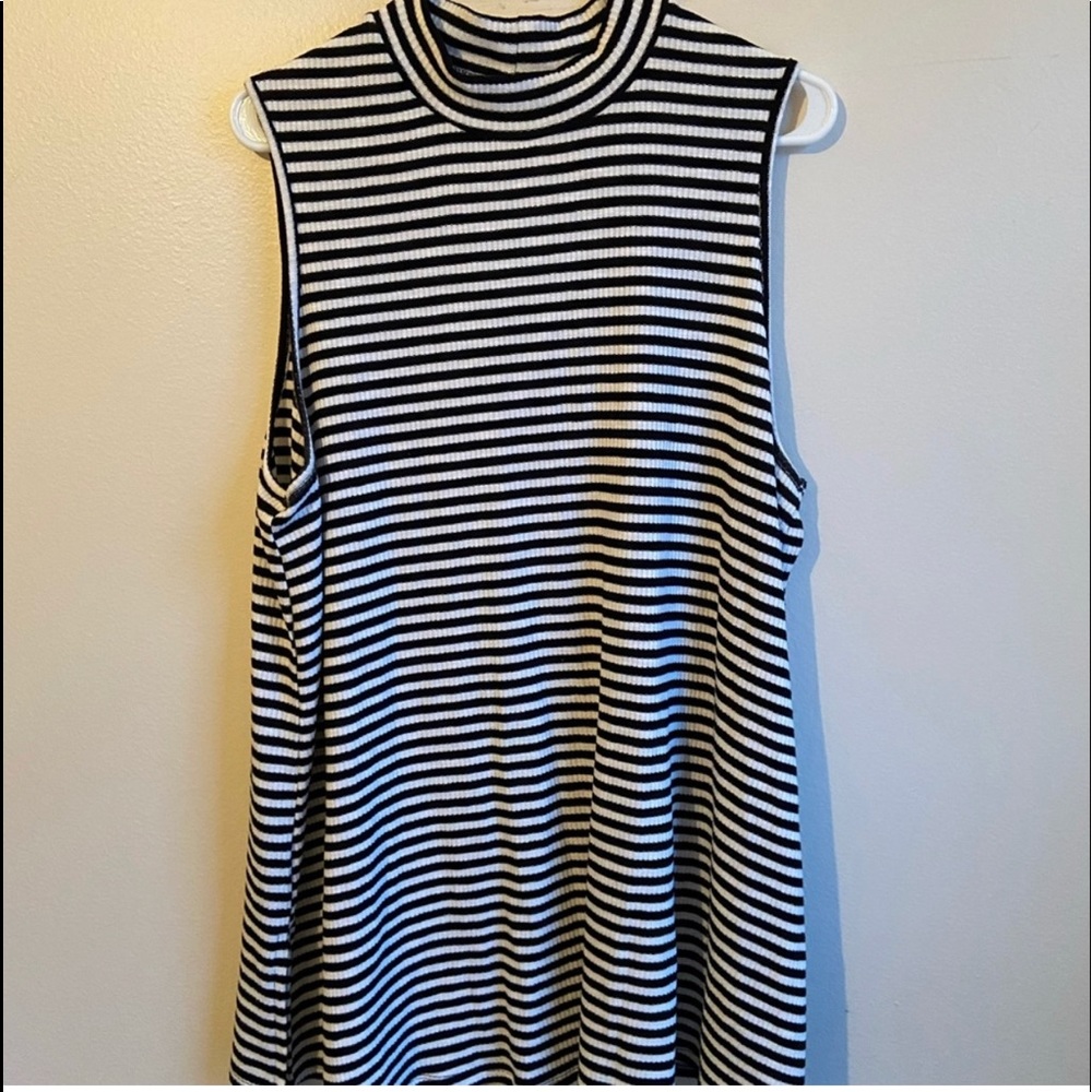 Ava & Viv Stripes Mock Turtle Neck Top - PLUS SIZE